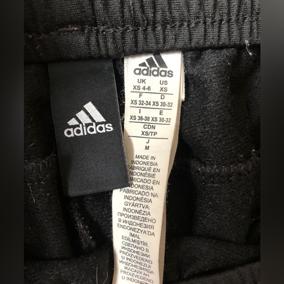 Adidas black 3 stripes pants sweatpants size XS - Picture 5 of 5